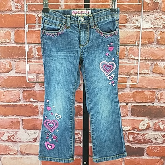 heart embroidered jeans
